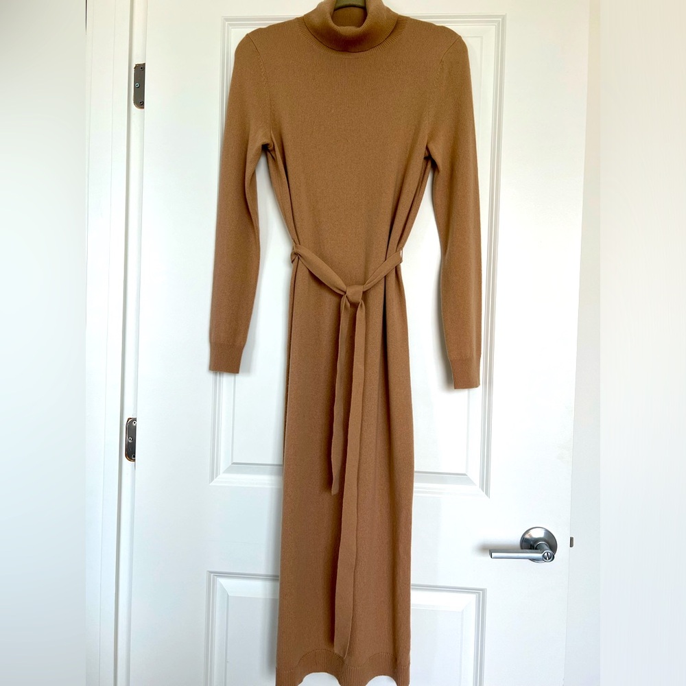 Theory Cashmere Wo Belted Midi Turtleneck Dress - NEW NBW without tags